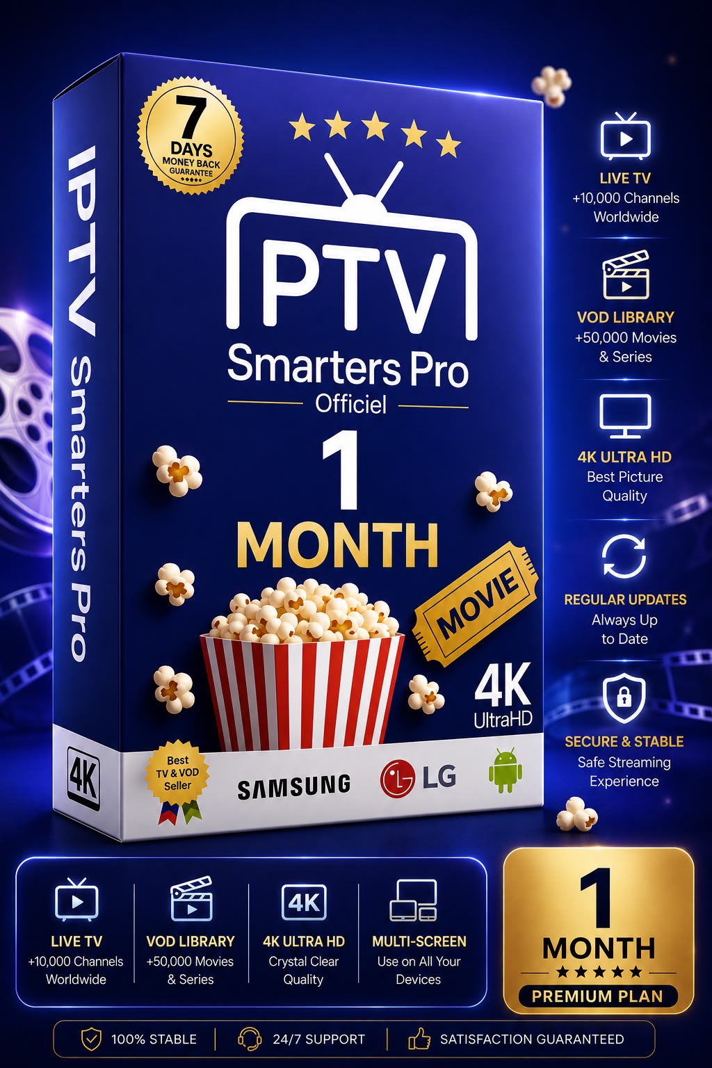 Abonnement 1 Maand IPTV SMARTERS PRO / ABONNEMENT SMARTERS PLAYER LITE 1 MOIS