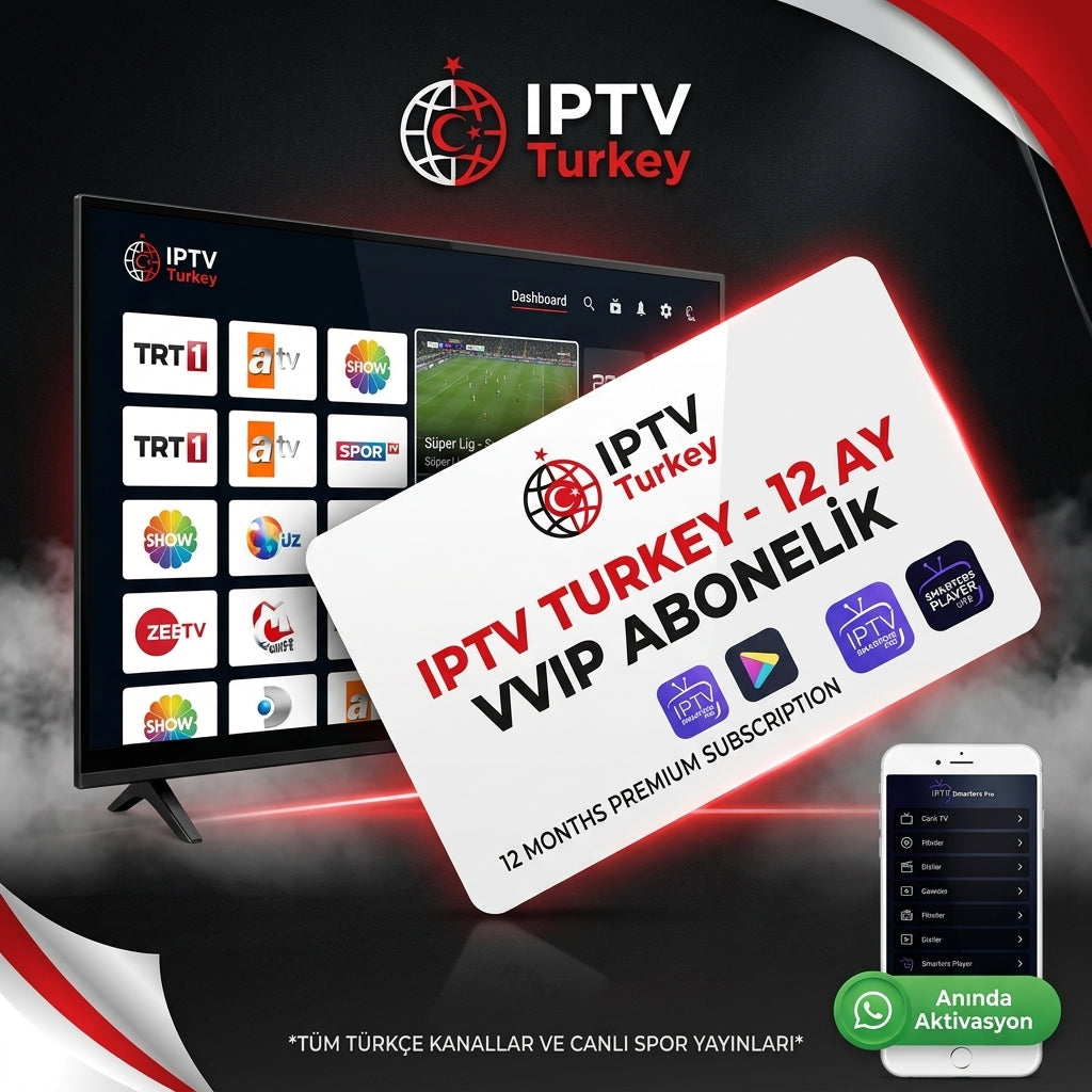 IPTV Turkey - IPTV Smarters Pro 12 Aylık