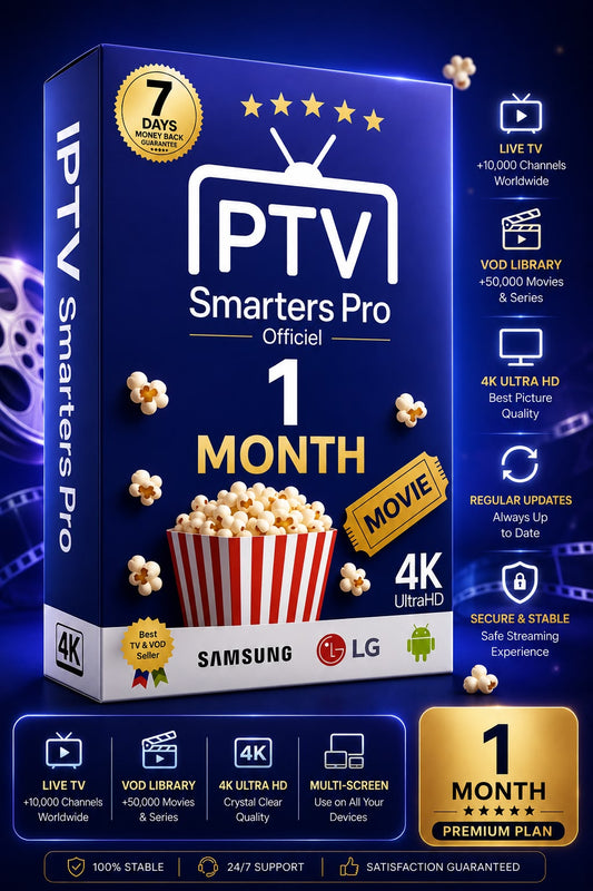 Abonnement 1 Maand IPTV SMARTERS PRO / ABONNEMENT SMARTERS PLAYER LITE 1 MOIS 