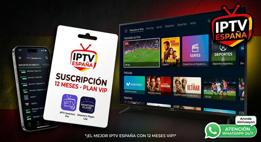 Suscripción IPTV España 12 meses con IPTV Smarters Pro para ver canales españoles y deportes en 4K